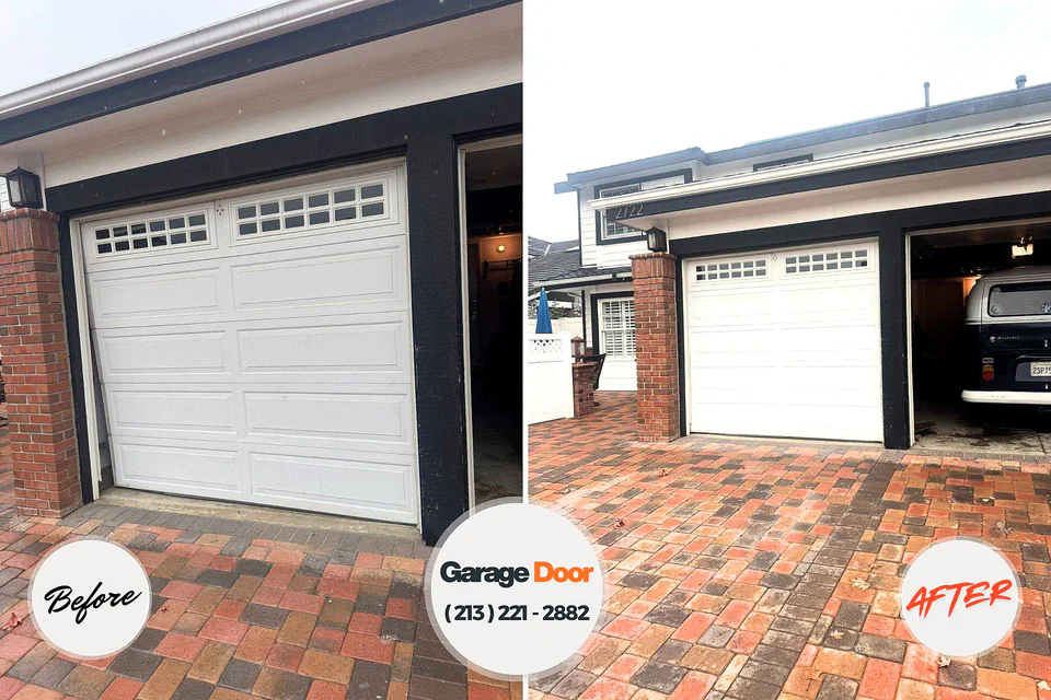 Before and after: garage door repair Melody Hill, IN